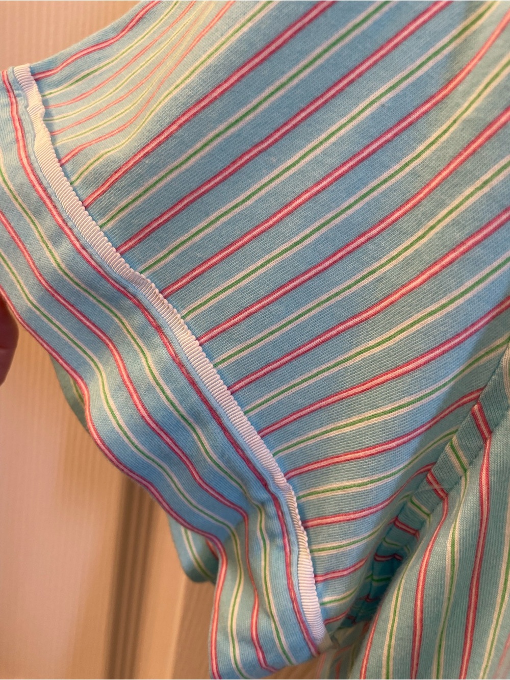 Lauren by Ralph Lauren Aqua with Pink, White and Lime Green Striped Pajamas - Picture 13 of 14
